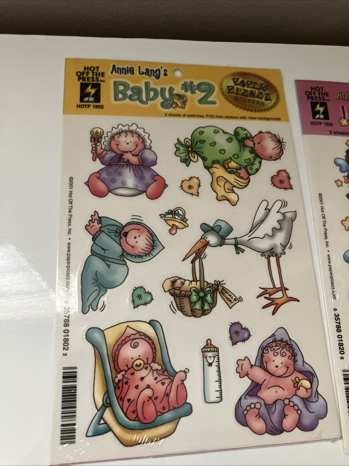 7 Lot Vintage Stickers Barbie 2000, Annie Langs 2001 And SandyLion Unknown Date
