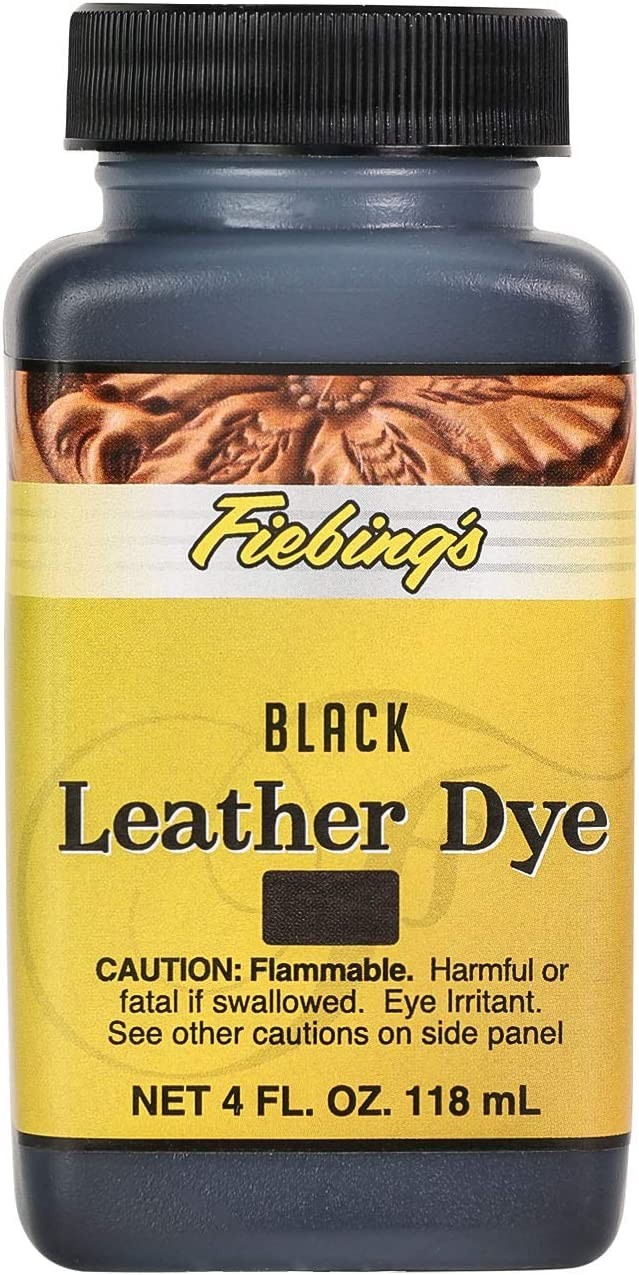 Fiebing’s Leather Dye Black 4 oz Alcohol-Based Dries Uniformly