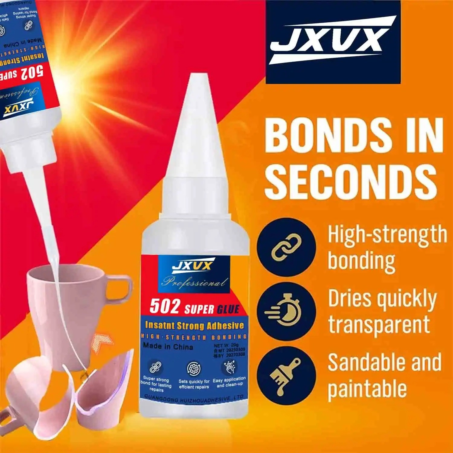 Super glue 502 High Strength Quick-drying Cyanoacrylate Adhesive for leather