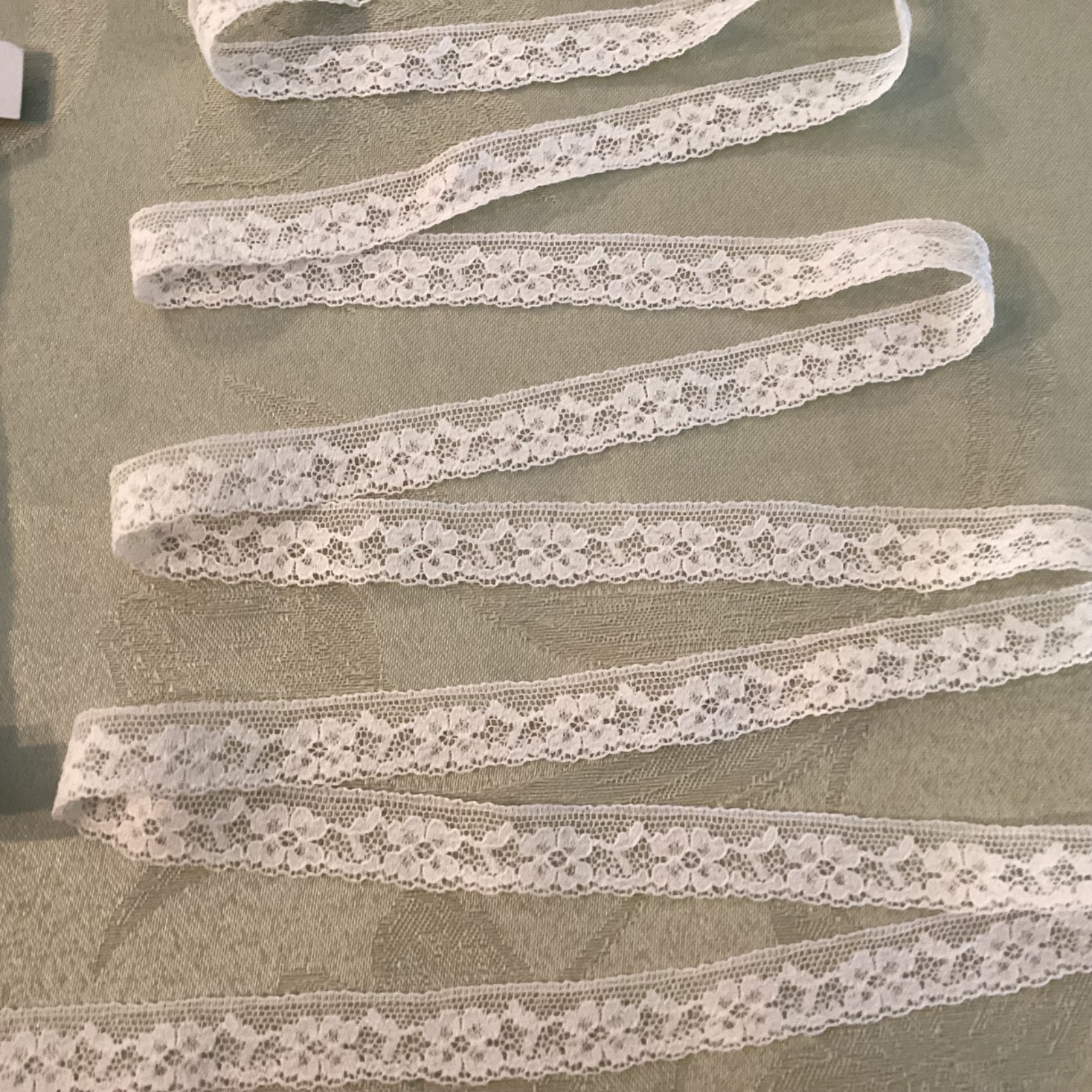3/4” White Flat English Cotton Embroidered Heirloom Trim Lace #7753