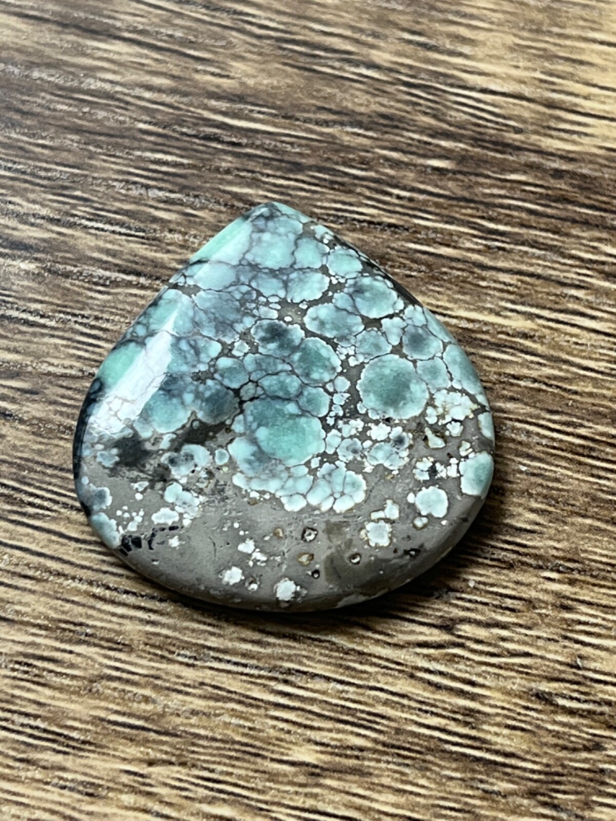 Poseidon Variscite “Starfox” mine 24.45 ctw Pear Tear drop Cabochon Tonopah NV