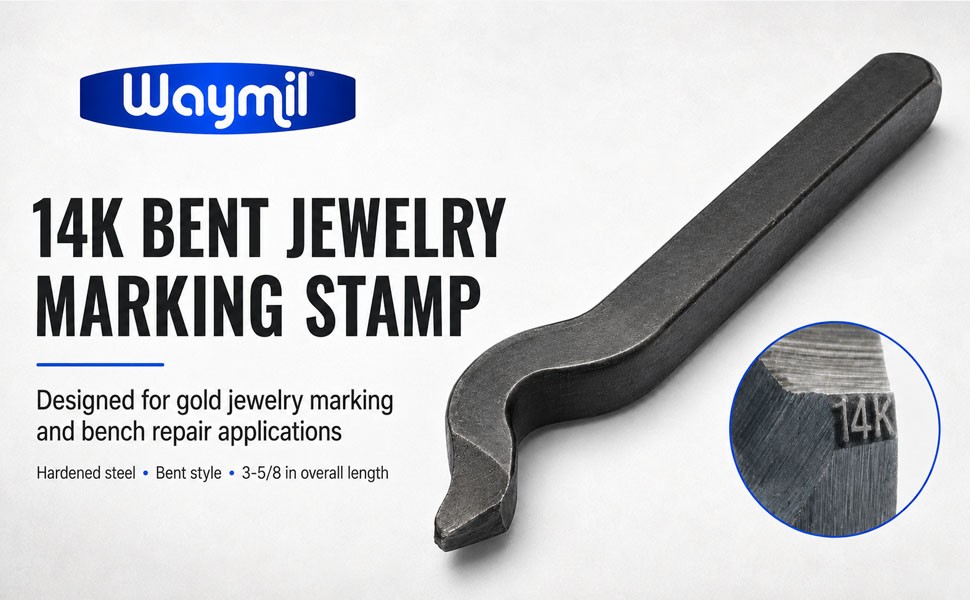 14K Gold Marking Stamp Bent Ring Inside Jewelry Marking Metal Steel Made