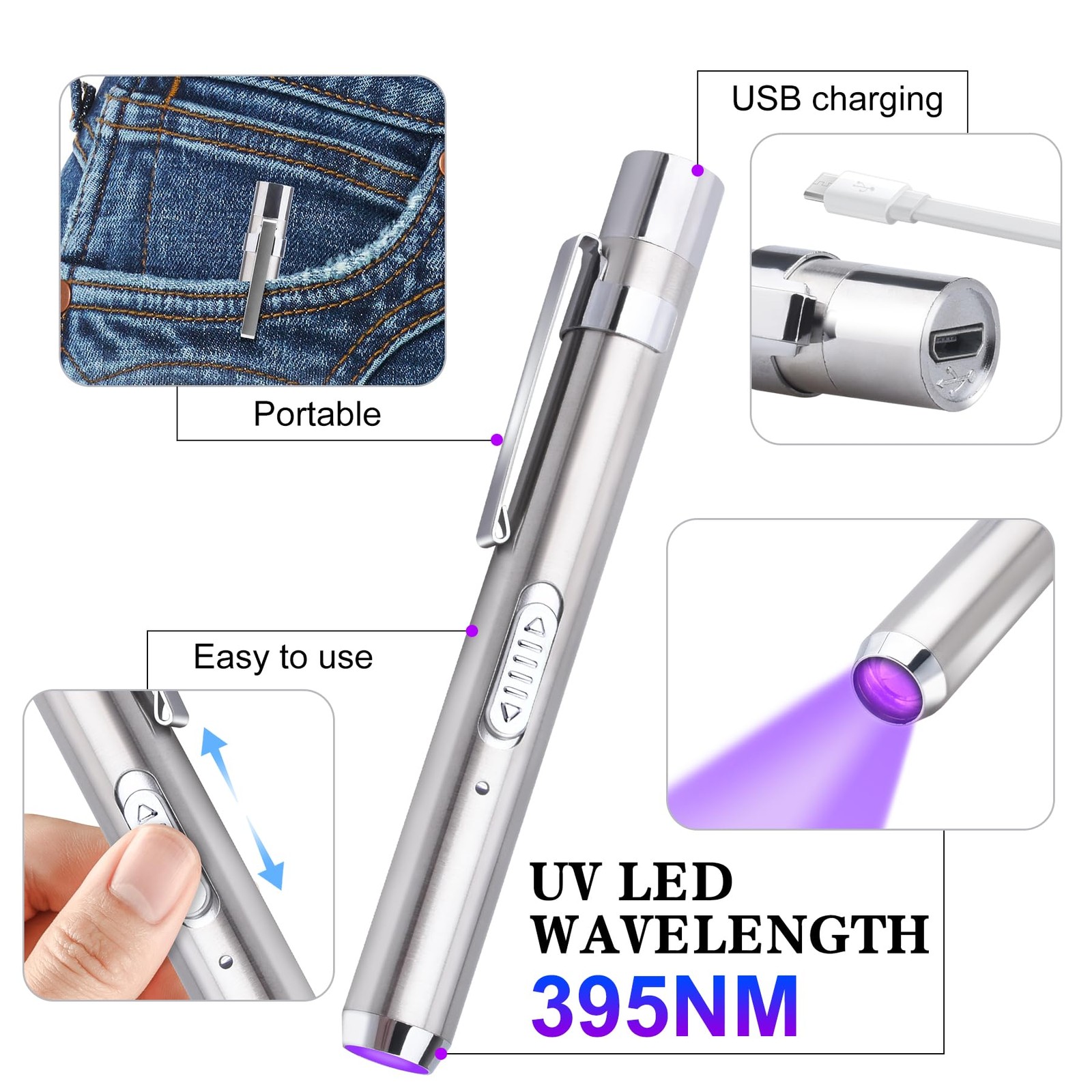 UV Resin Kit with Light, 60g Glue for Bonding & Curing in Transparent