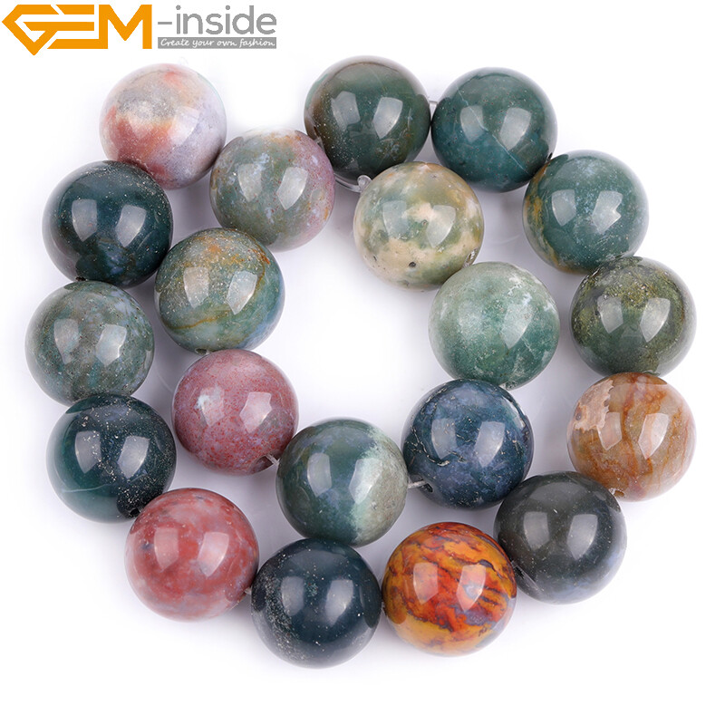 Natural Gemstone Indian Agate Round Loose Beads For Jewellery Making Strand 15″