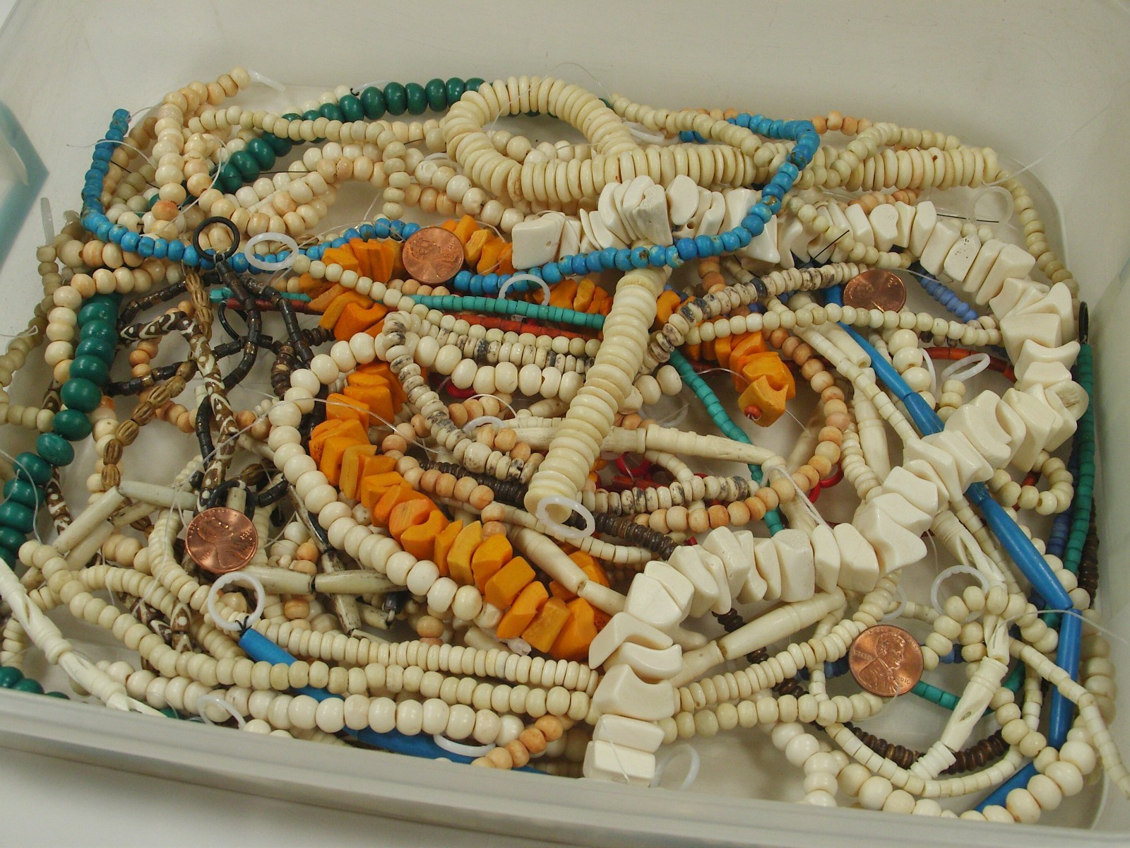 2 Pounds Assorted Shapes and Sizes India Water Buffalo Bone Beads Bulk (KRD-4) ⭐