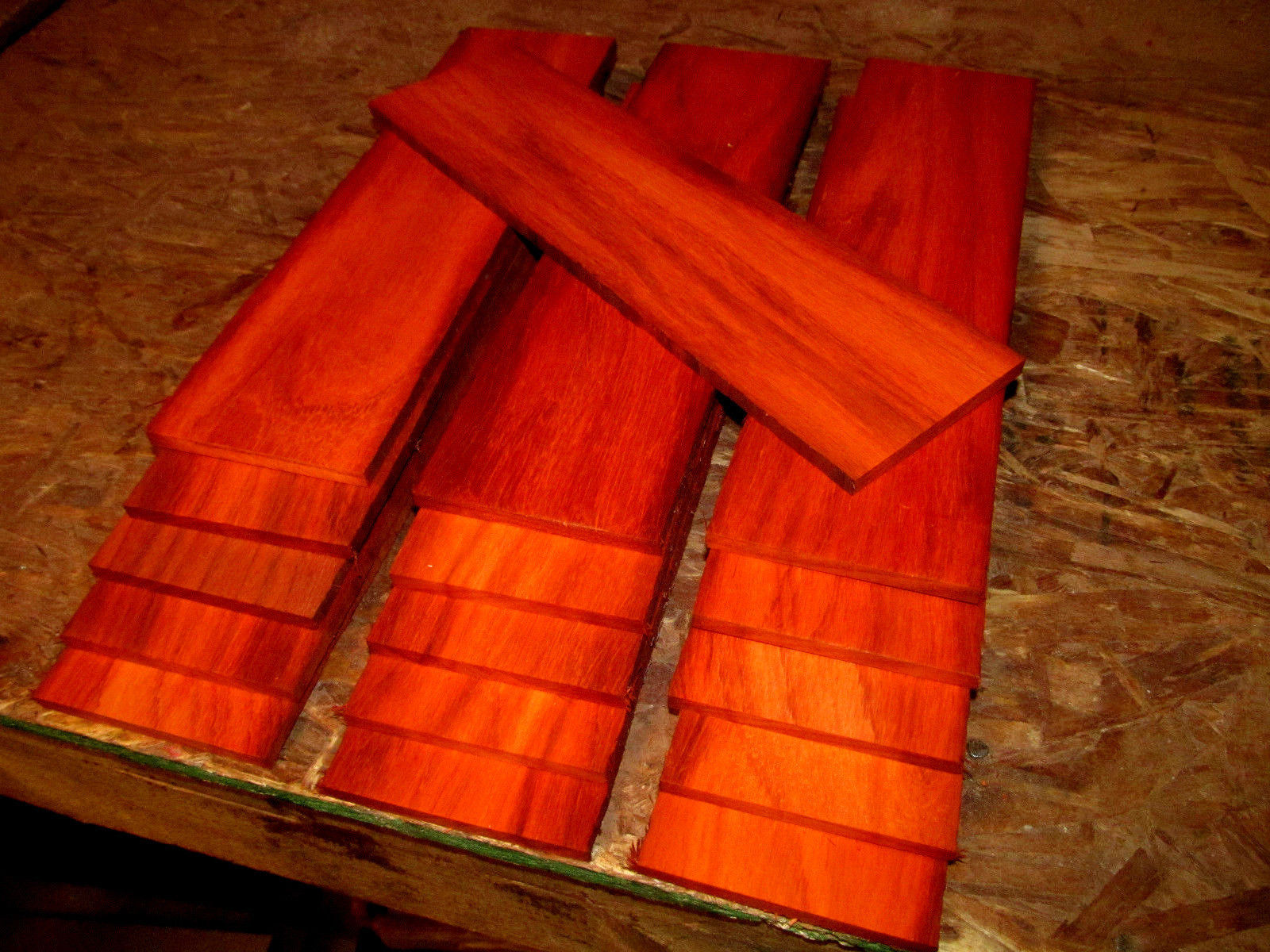 PACKAGES OF THIN PREMIUM KILN DRIED, SANDED EXOTIC PADAUK LUMBER WOOD