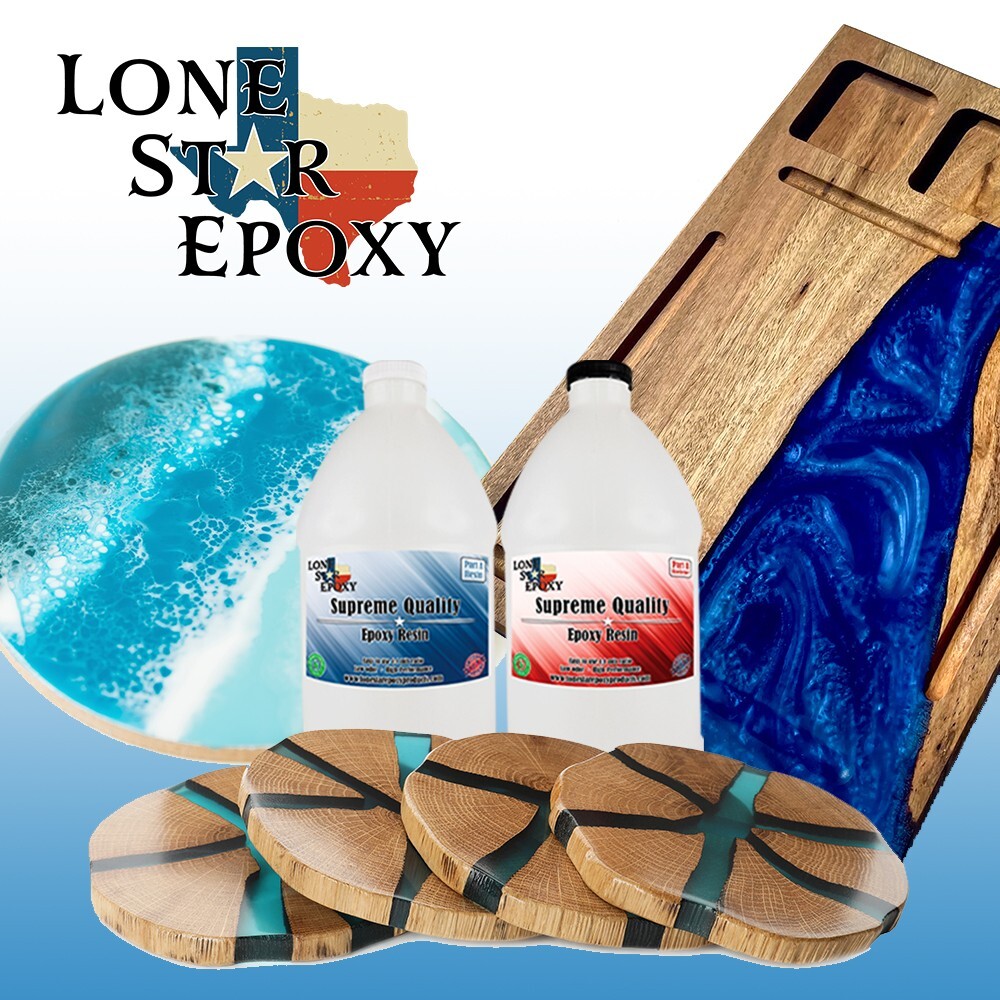 Lonestar epoxy resin, 2 part, 1 gallon kit, clear resin, crafts, art, coating,
