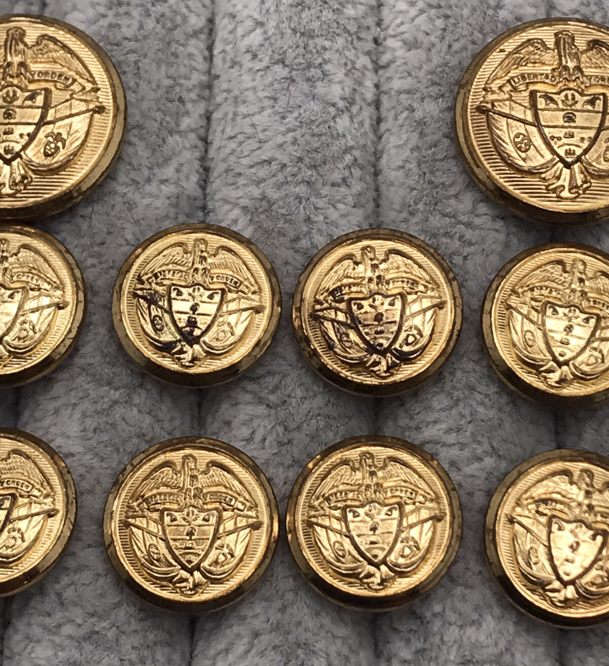 Men’s Blazer Jacket Button Set of 10 Gold-Tone LIBERTAD Y ORDEN Freedom & Order