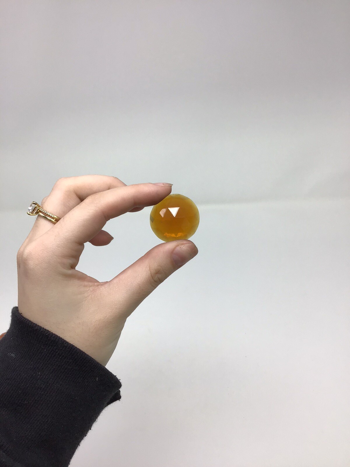 25mm Faceted Medium Amber Glass Jewels – 5 Pcs