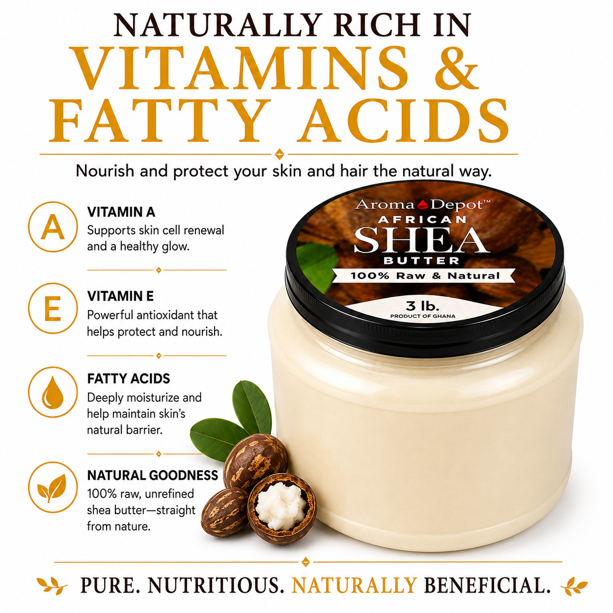African Shea Butter Bulk 3 lbs. Ivory From Ghana 100% Pure Natural Raw Unrefined