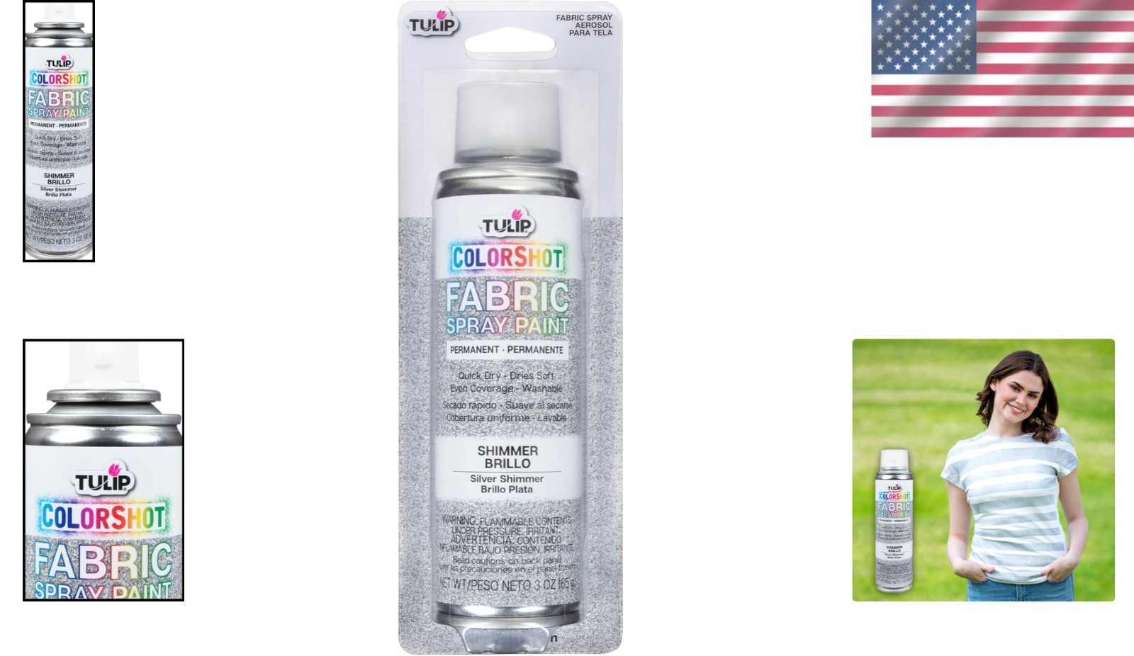 Transform Fabrics with ColorShot 3oz Silver Shimmer Spray – Washable & Drip-Free