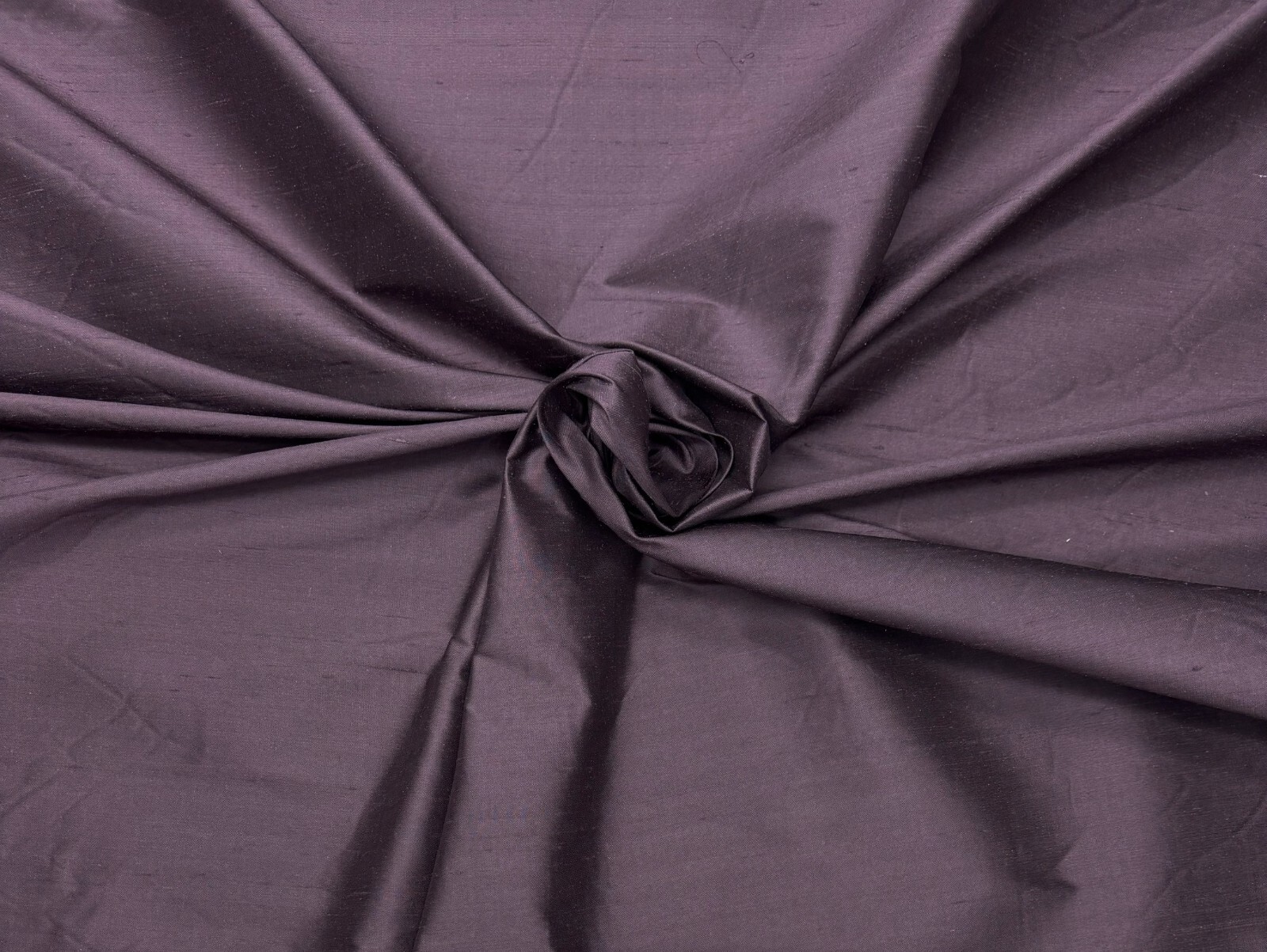 DUPIONI SOLID AUBERGINE PURPLE 100% SILK MULTIPURPOSE FABRIC BY YARD 54″W