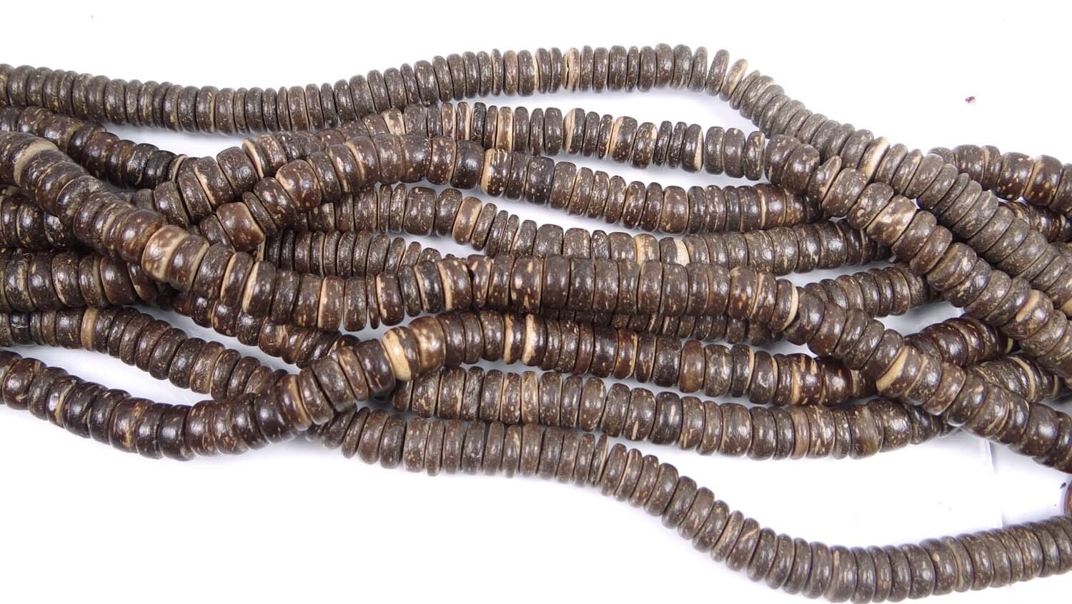 8mm Natural Coconut Heishi Rondelle Beads full strand