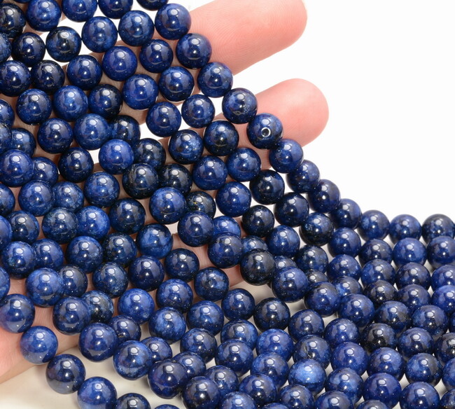 Blue Sapphire Quartz Gemstone Round 8mm 10mm 12mm Loose Beads 15.5 inch (A265)