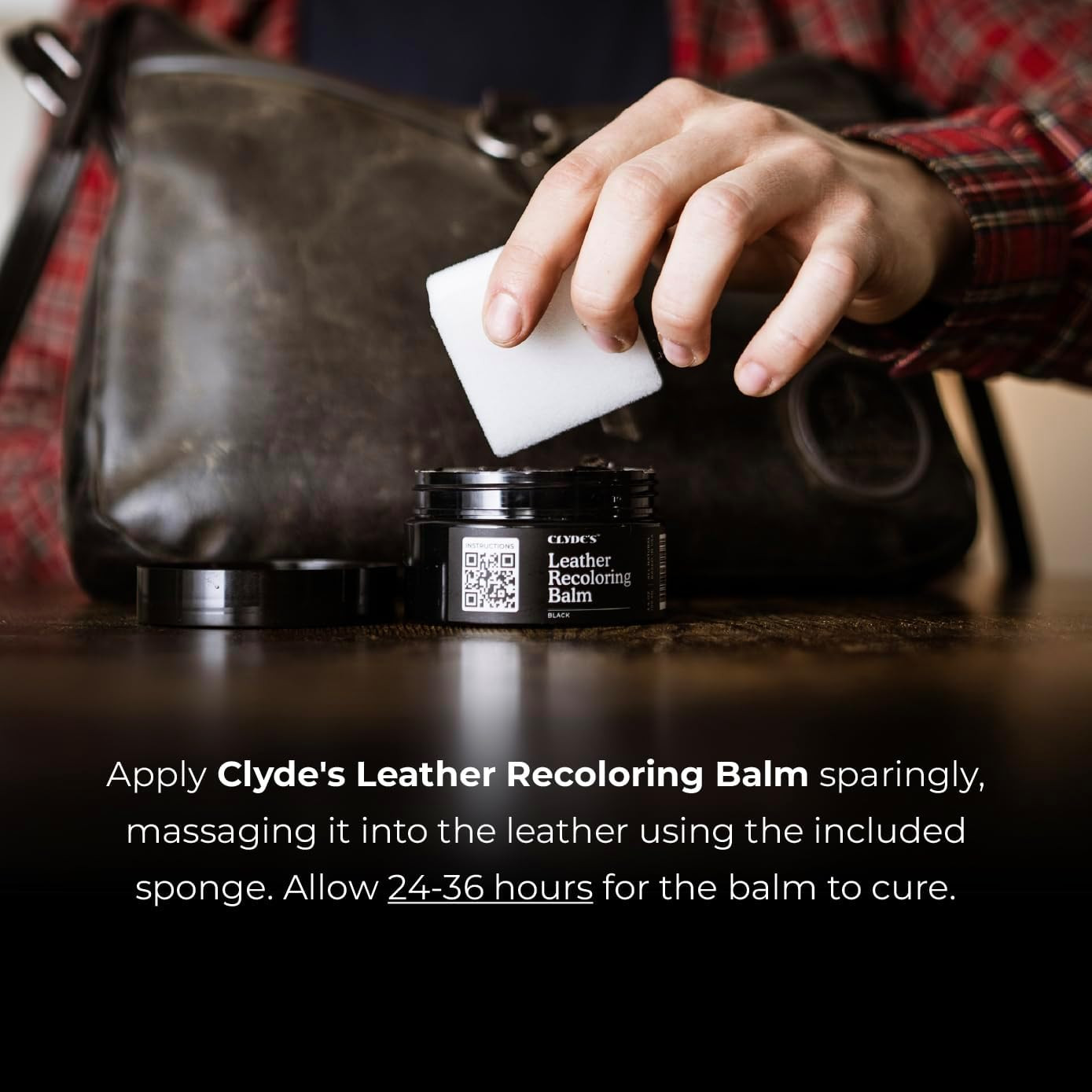 Clyde’s™ Leather Company Leather Recoloring Balm – Color Restore & Scratch Repai
