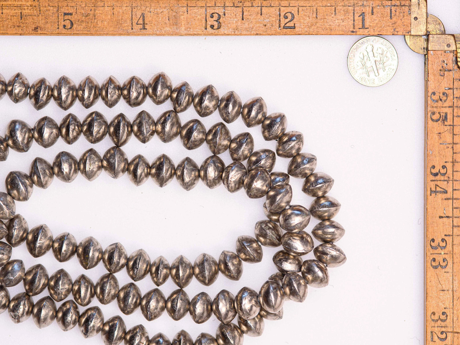 Small Saucer Bi-cone Beads from Mali, Silver Alloy (12x9mm) VB_0181