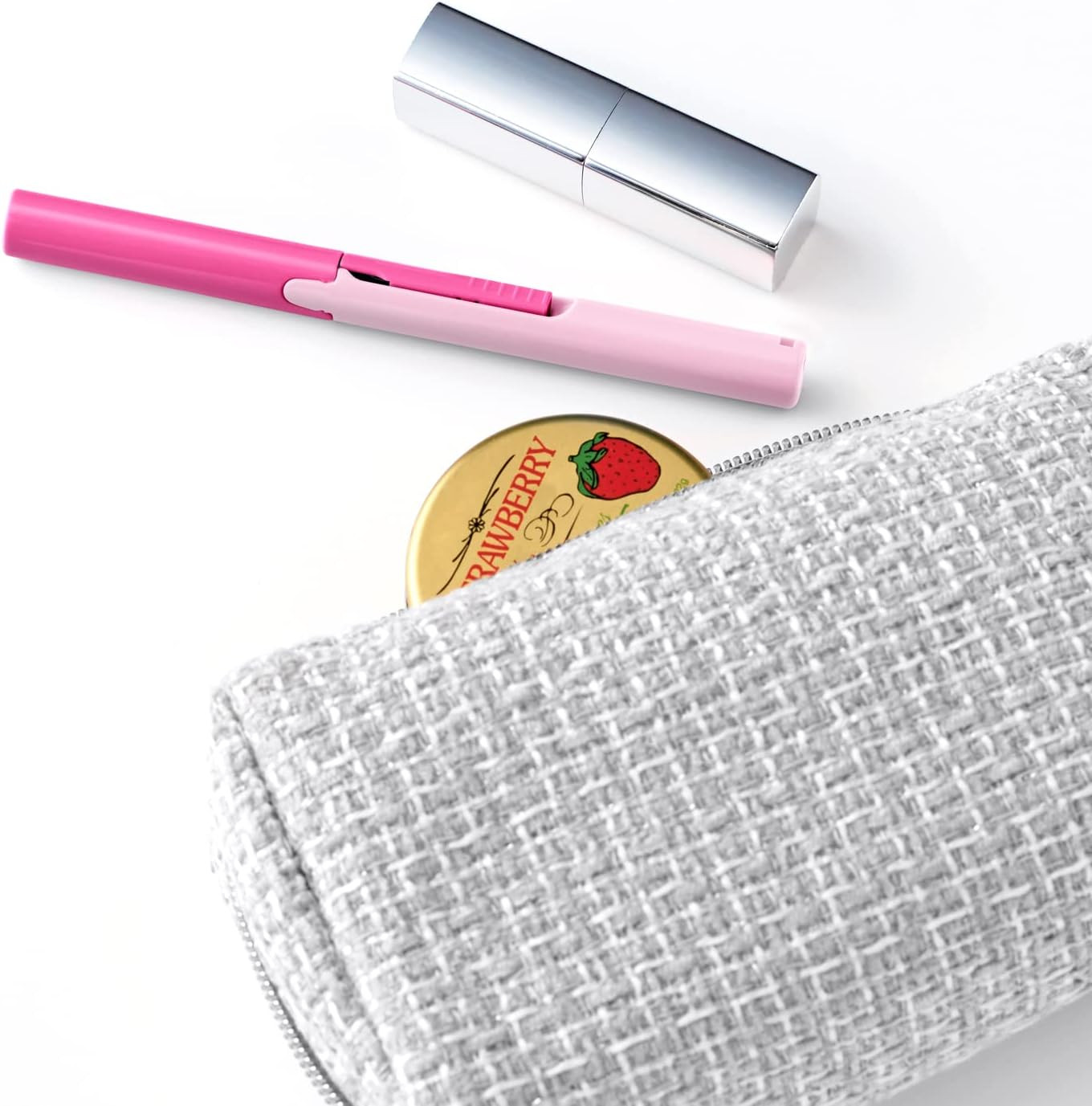 Pen Style Compact Twiggy Scissors with Cover, 3-Pack Pink