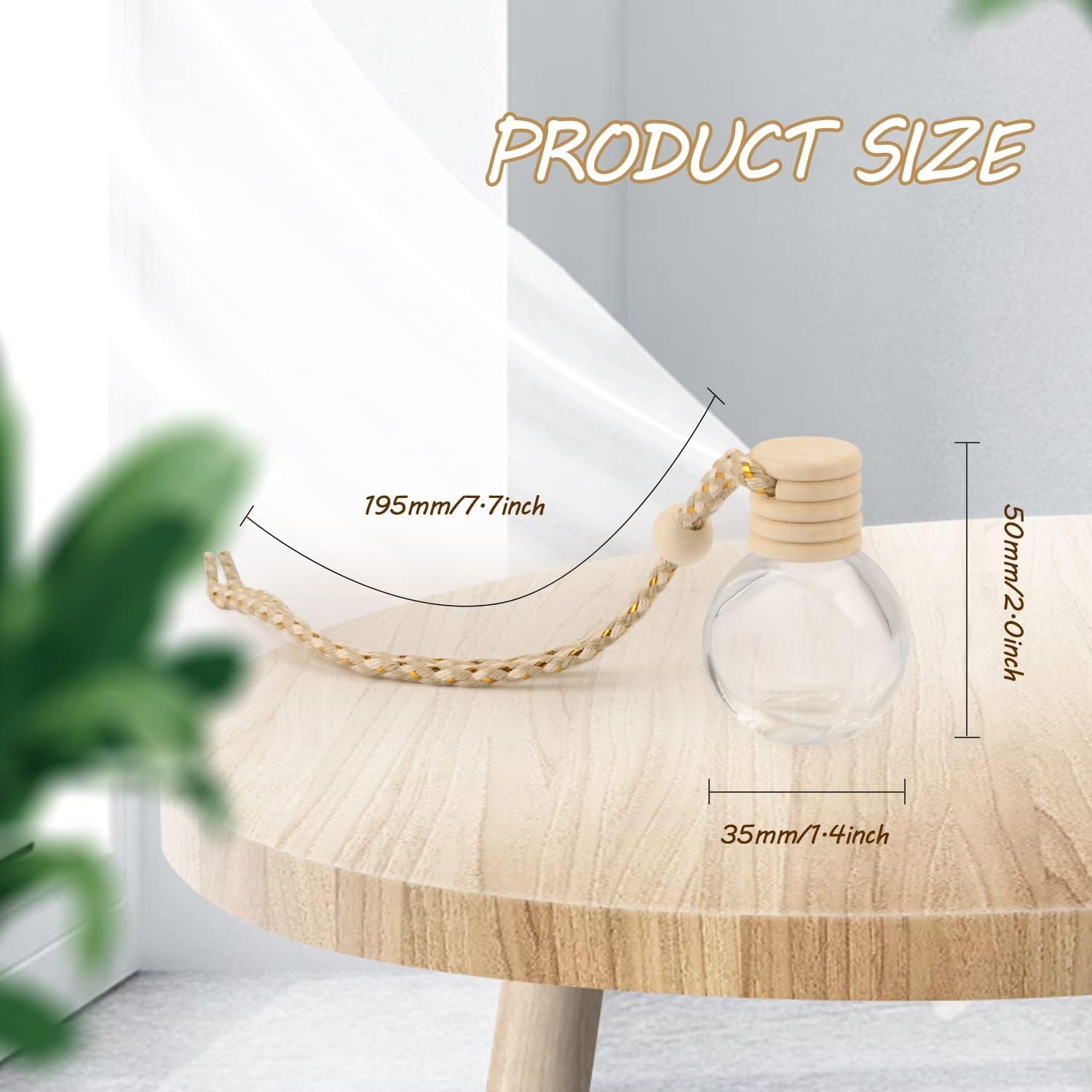 20 Pcs 10ml Oblate Hanging Car Air Freshener Diffuser,Empty Refillable Clear