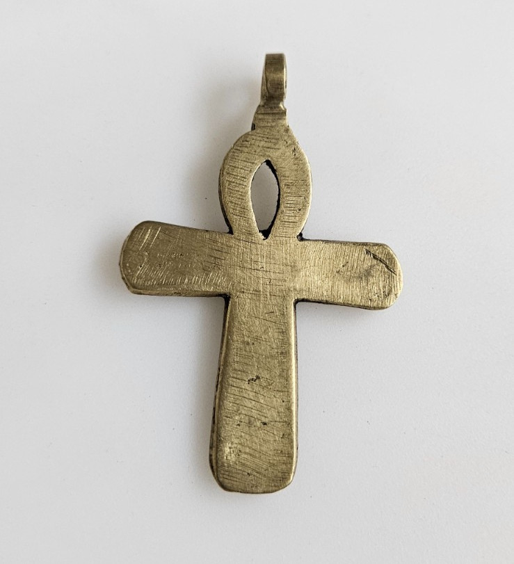 Brass Ethiopian Ankh pendant handmade Crucifix pendant brass jewelry