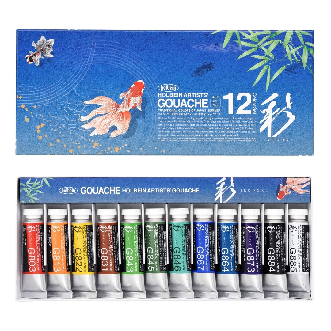 Holbein Artist Gouache Set of 12 Traditional Colors of Japan (15ml) Four Seasons