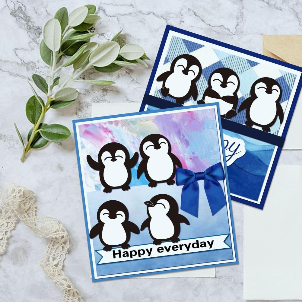 Animal Cutting Dies, Cute Penguin Carbon Steel Embossing Templates Metal Stencil