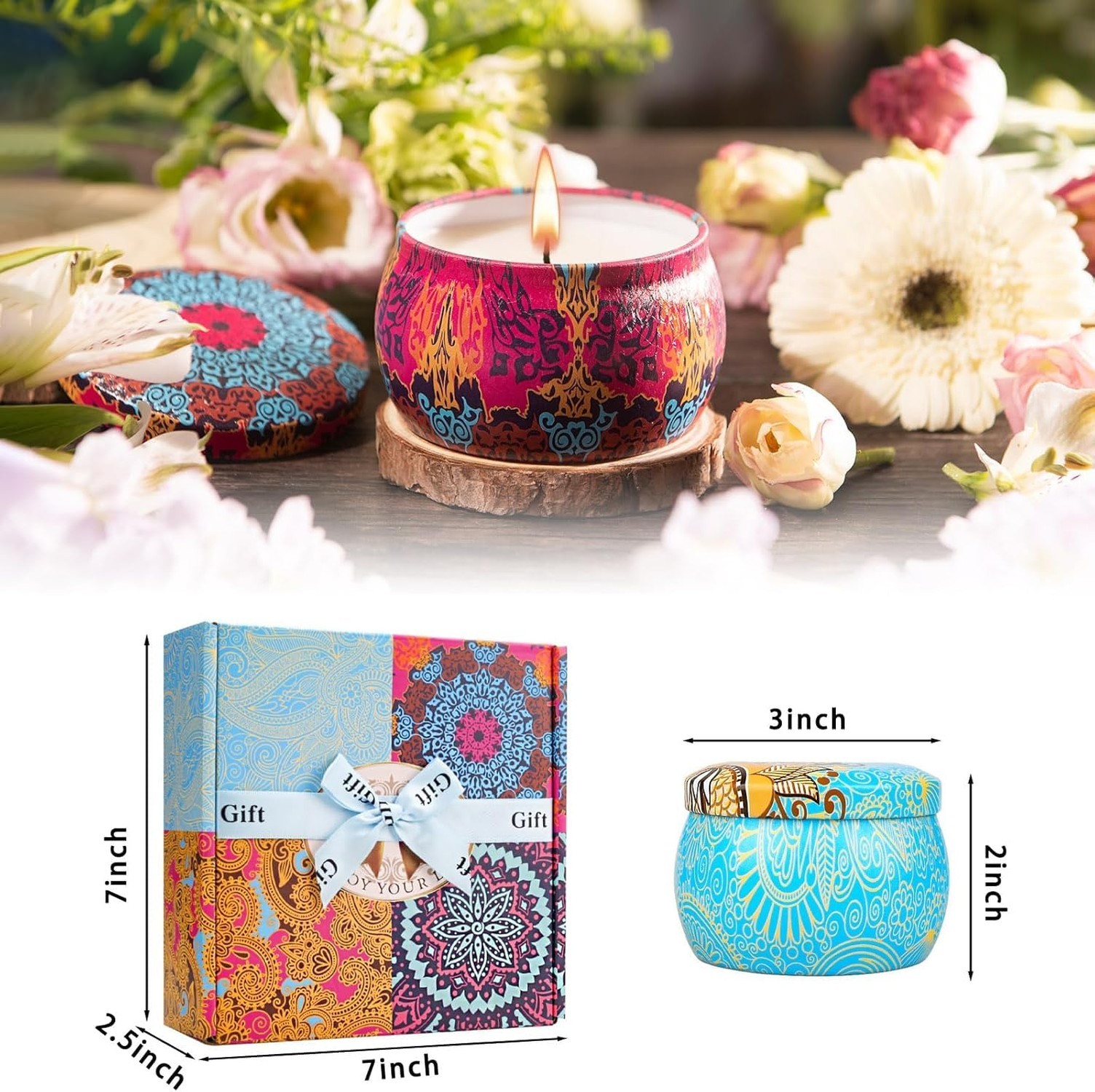 Candle Gift Set for Women, 4 Pack Long Lasting Lavender Scented Soy Candles, …