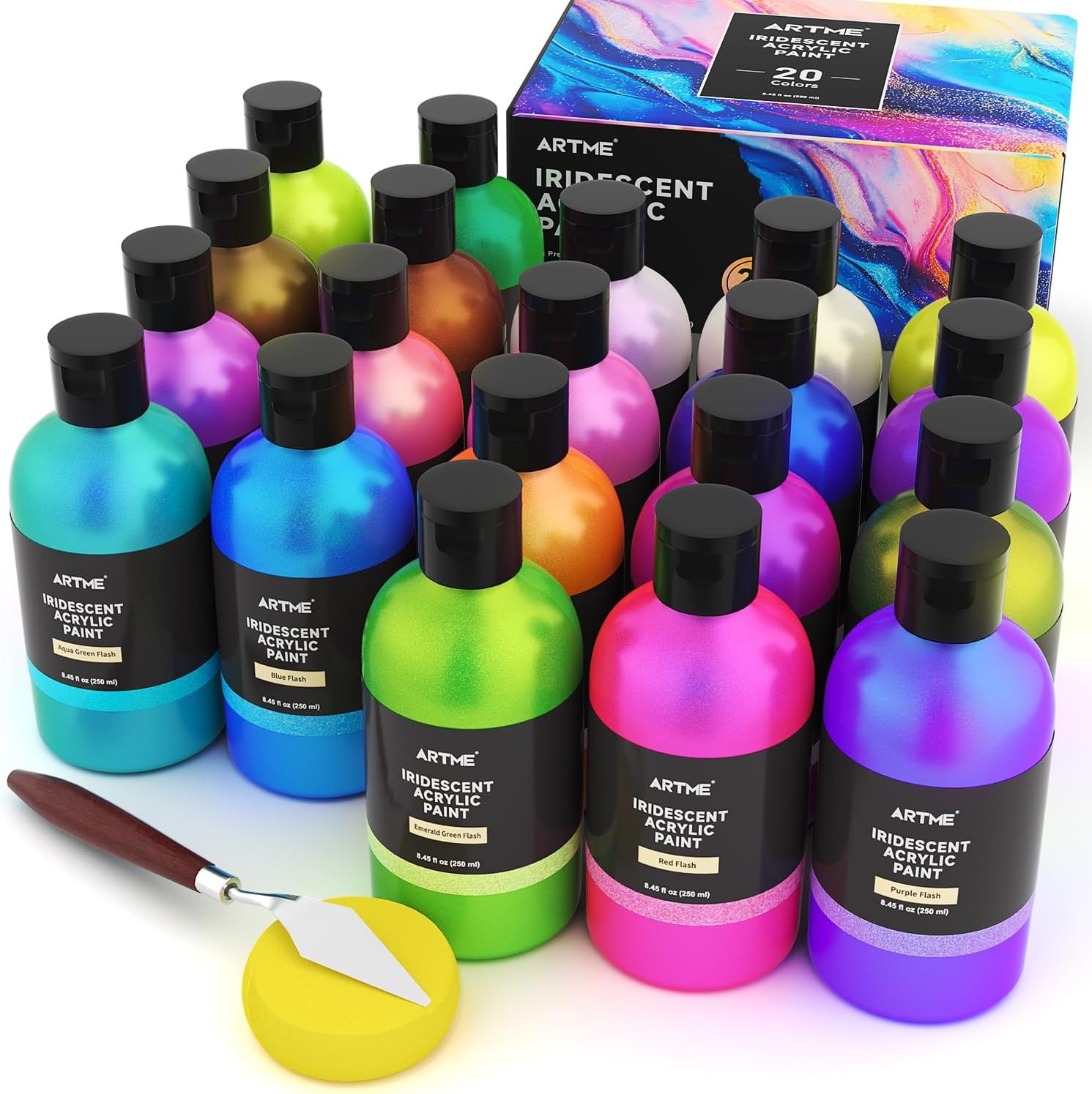 ARTME Iridescent Acrylic Paint Set 20 Colors 60ml