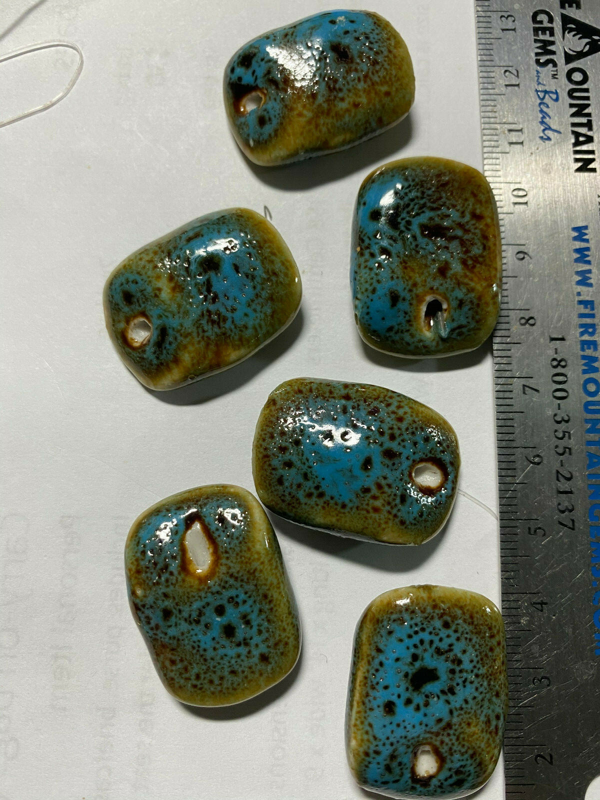 Turquoise Blue Antiqued Raku Porcelain Ceramic Beads***U PICK*** 6mm to 40mm