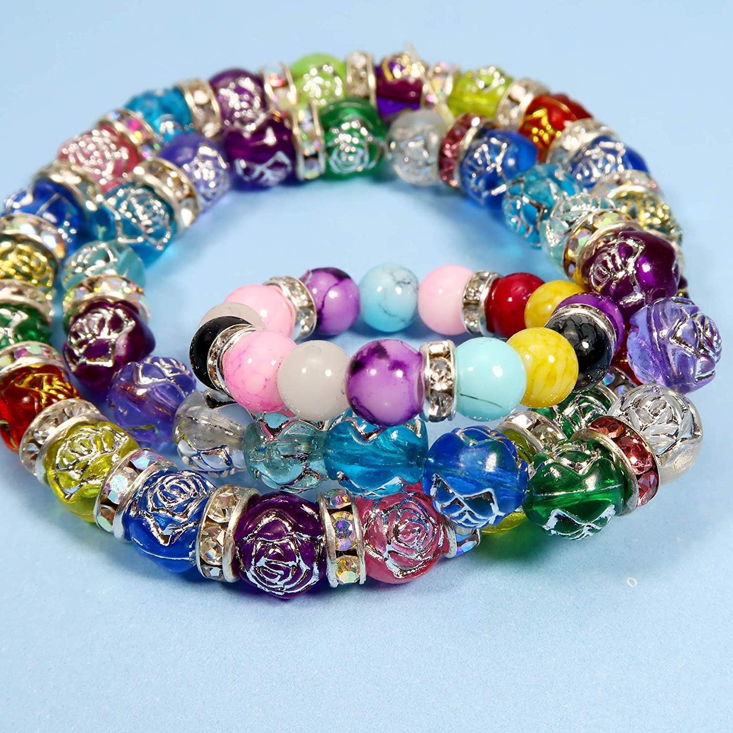 100pcs 8mm Crystal Rondelle Spacer Beads Colorful 2mm Hole Jewelry Making