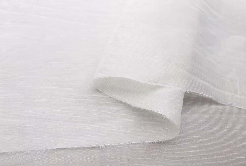54” Wide By Yard Mulberry Silk Linen Fabric Natural White Lace Sewing Material