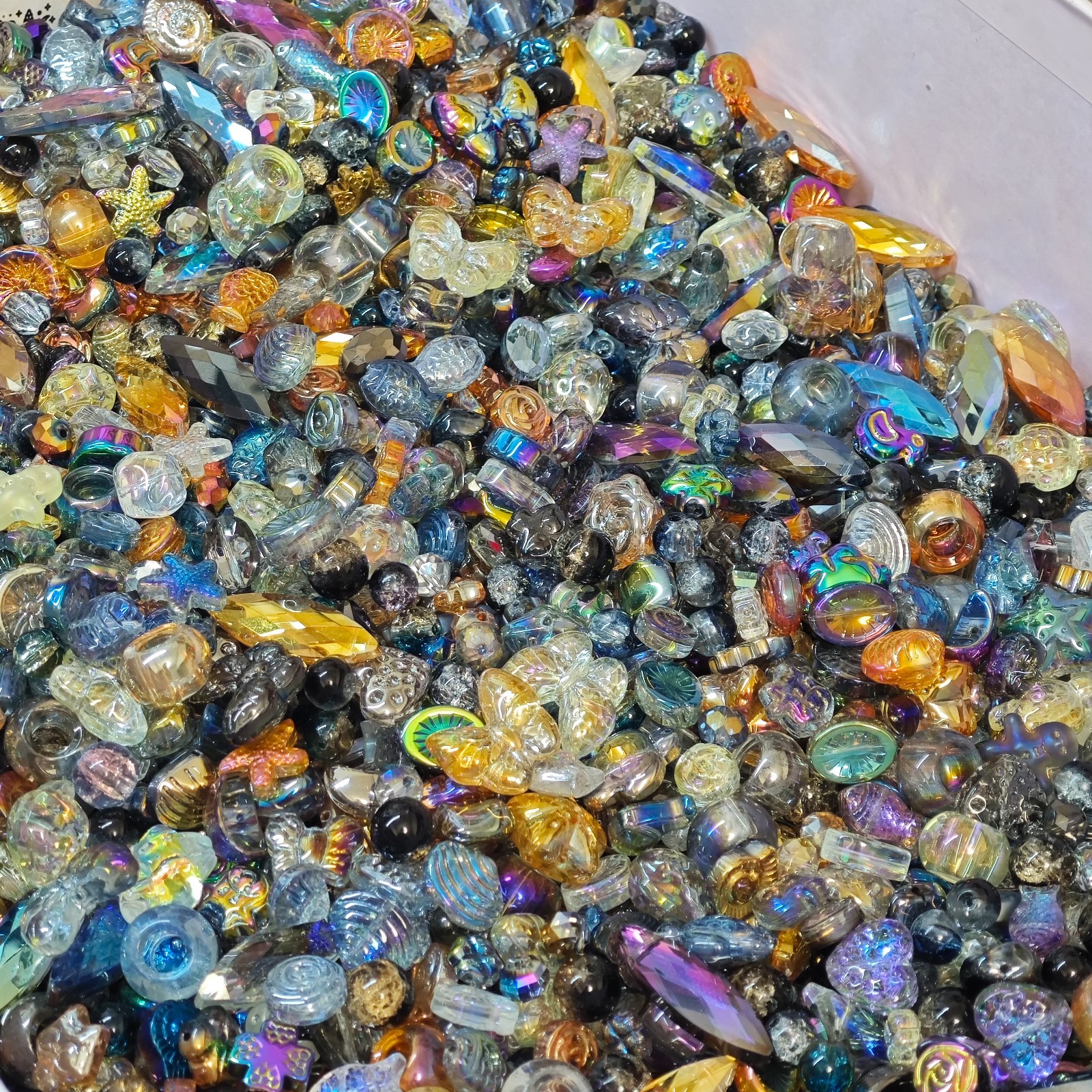 100g Glass beads lot jewelry making mix variety bead supplies Read Description