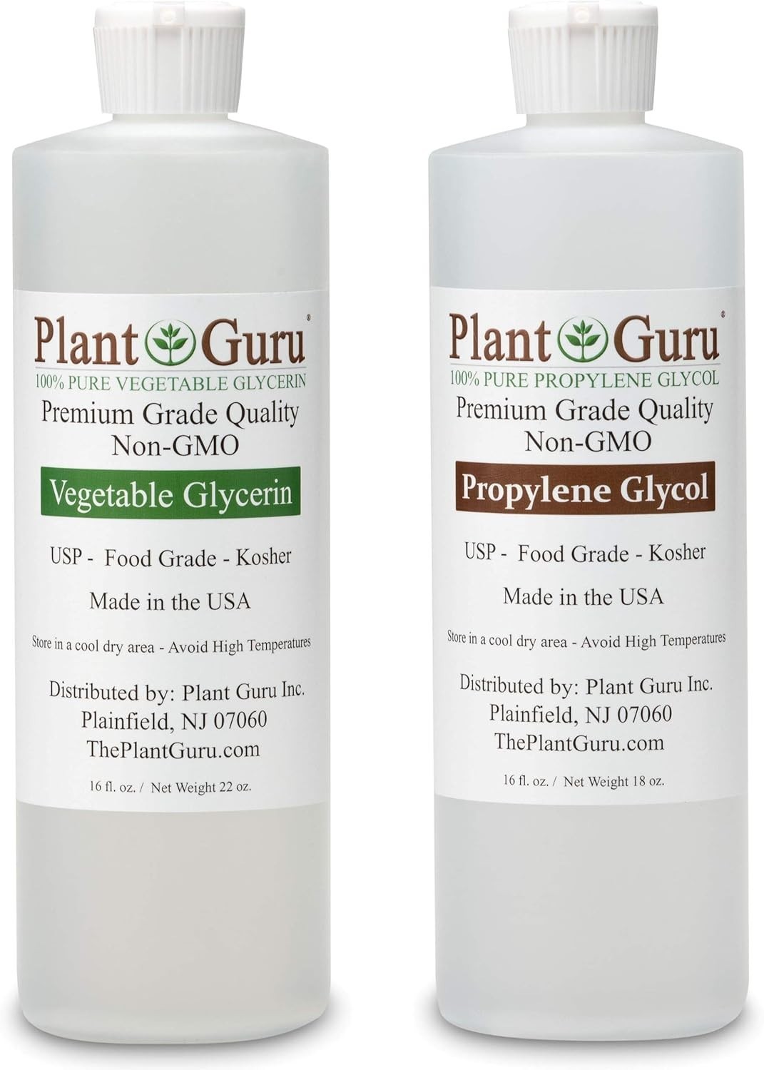 Vegetable Glycerin/Glycerine & Propylene Glycol 16 oz Value Pack Food Grade U…