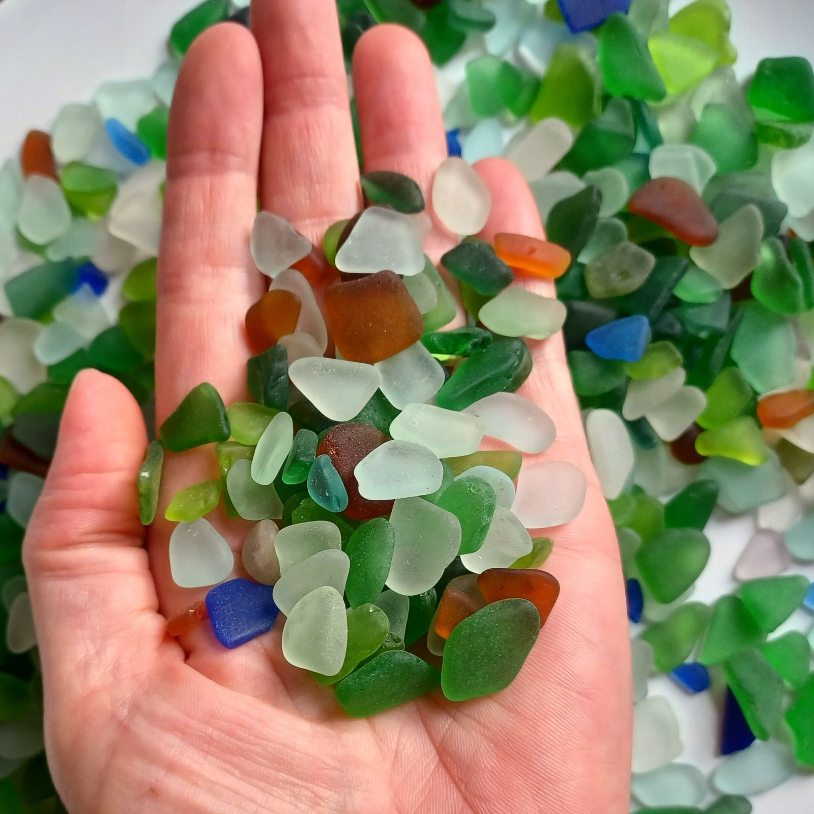 2 oz Bag of Tiny Small Sea Glass In Asst Colors As Shown, Bulk, Surf Tumbled, NY