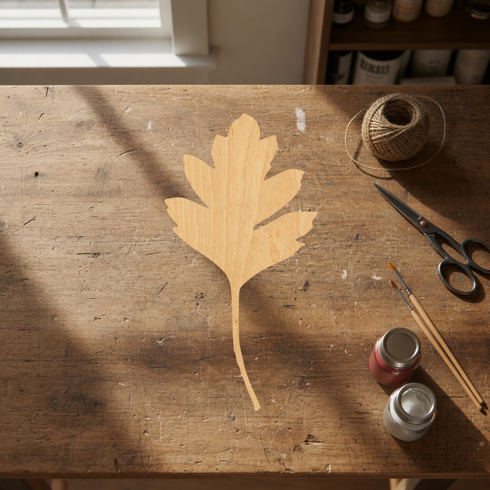 Oak Leaf 4 Wood Cutout for Crafts, Unfinished Baltic Birch Craft Shape