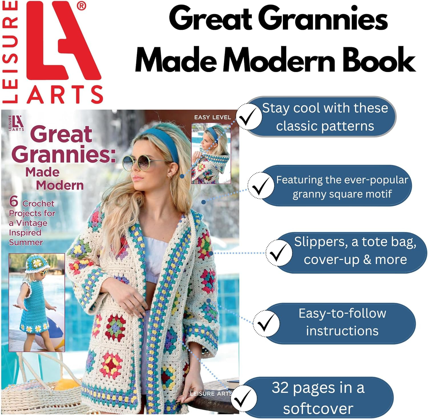 Great Grannies:Made Modern Book, Granny Square Crochet Book, Granny Square Croch