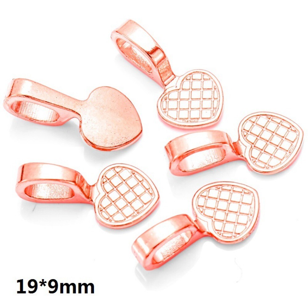 100Pcs Heart Glue on Bail Charm Pendants Earring Charms for DIY Jewelry Making