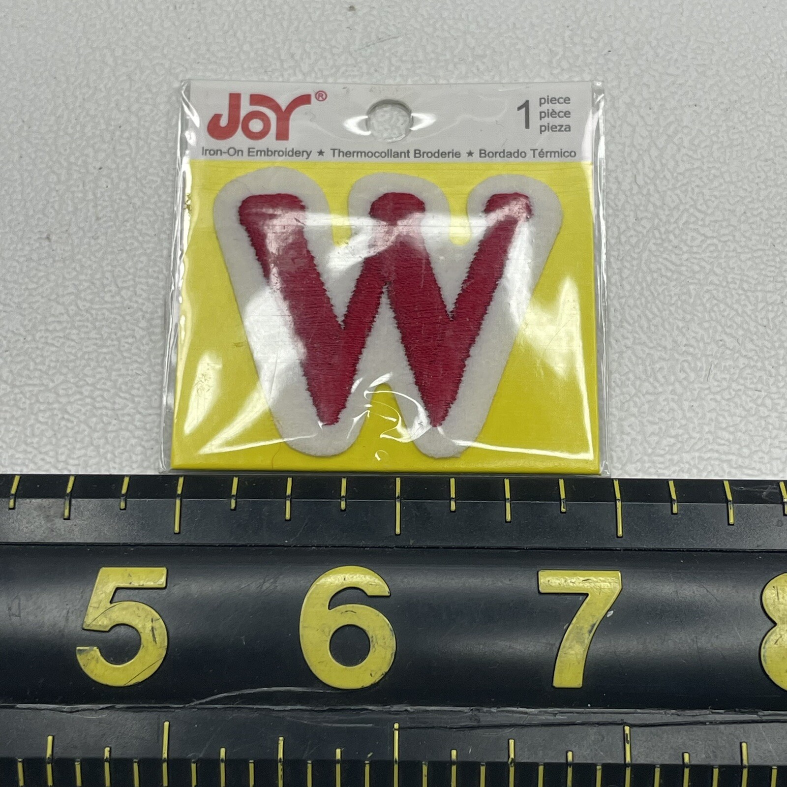 Small 1.5” Letter Initial W Patch (Red On White “W”) M010