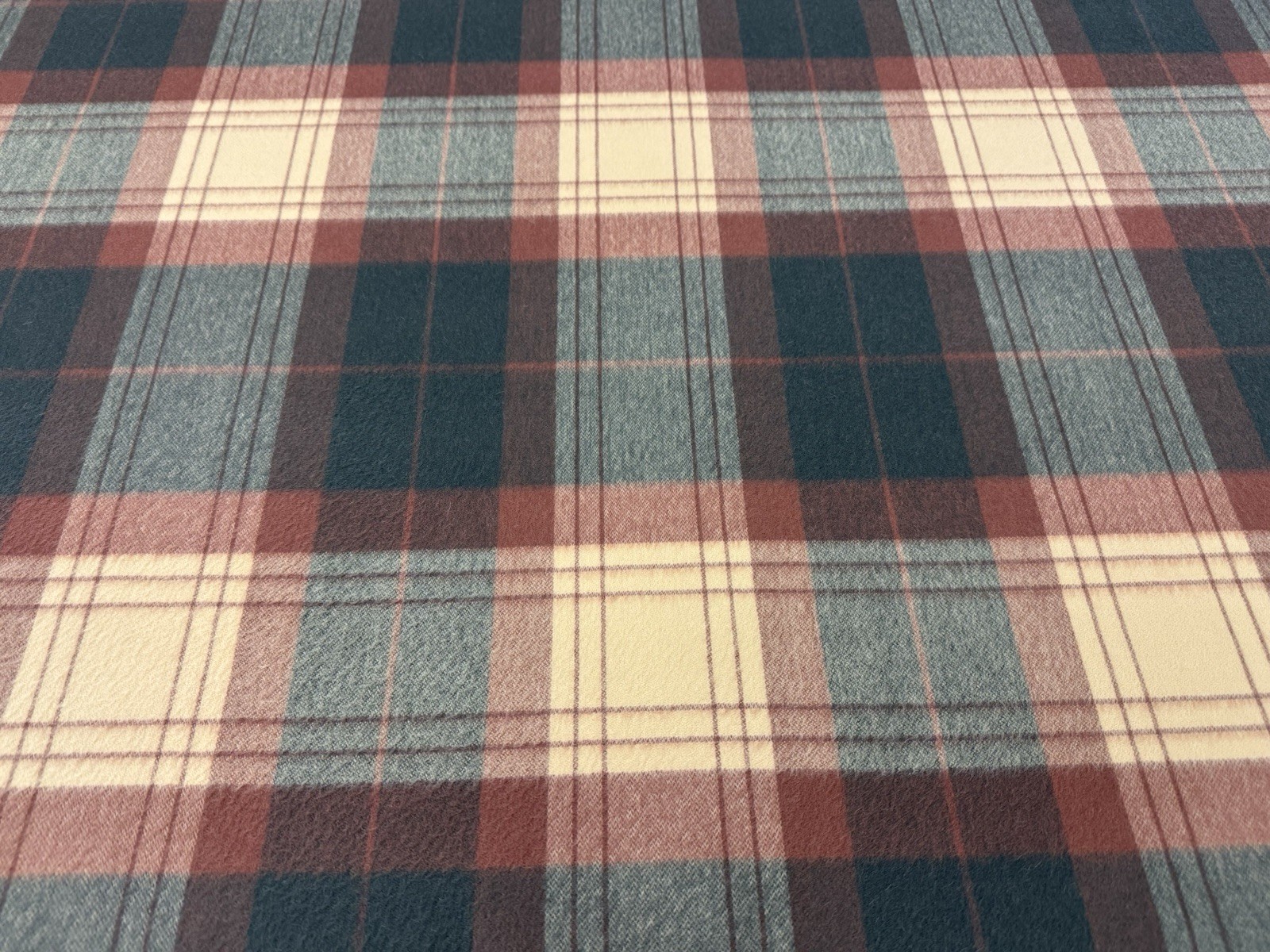 Sandra Jordan Wool Plaid Fabric- Prima Alpaca Plaid / Rosemary Amaretto 3.40 yds