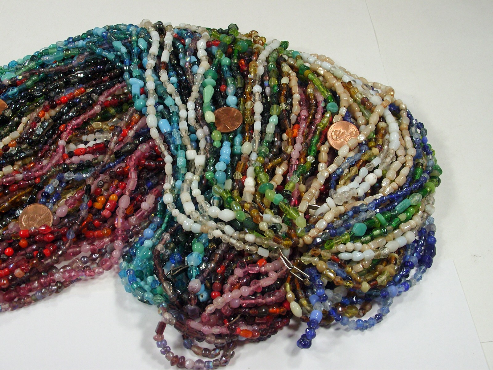 2 Pounds Assorted Colors India Handmade Glass Spacer Beads Bulk Lot (QKP-11) ⭐