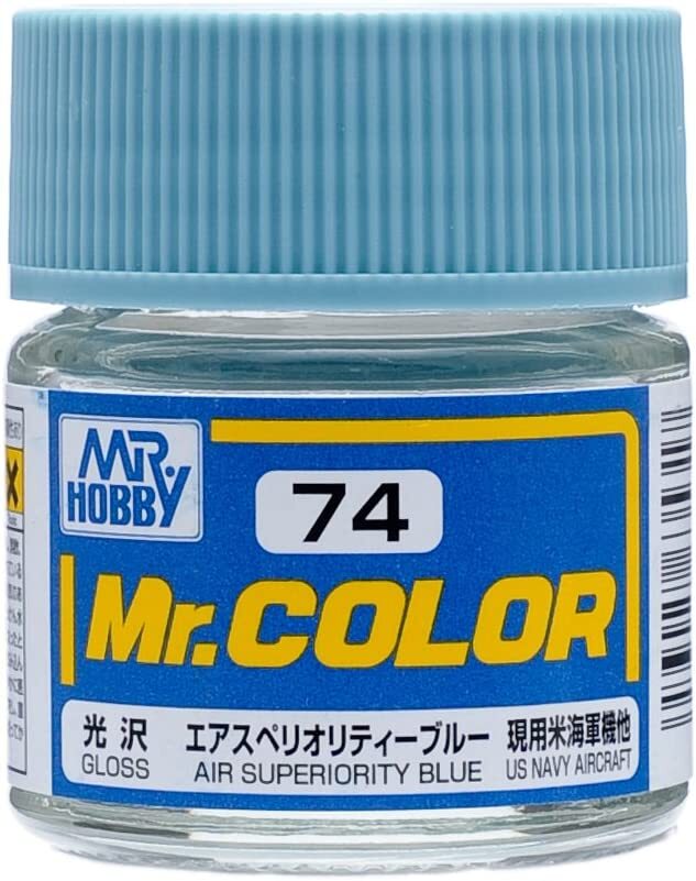Mr. Hobby C74 Mr. Color Gloss Air Superiority Blue Lacquer Paint 10ml – US