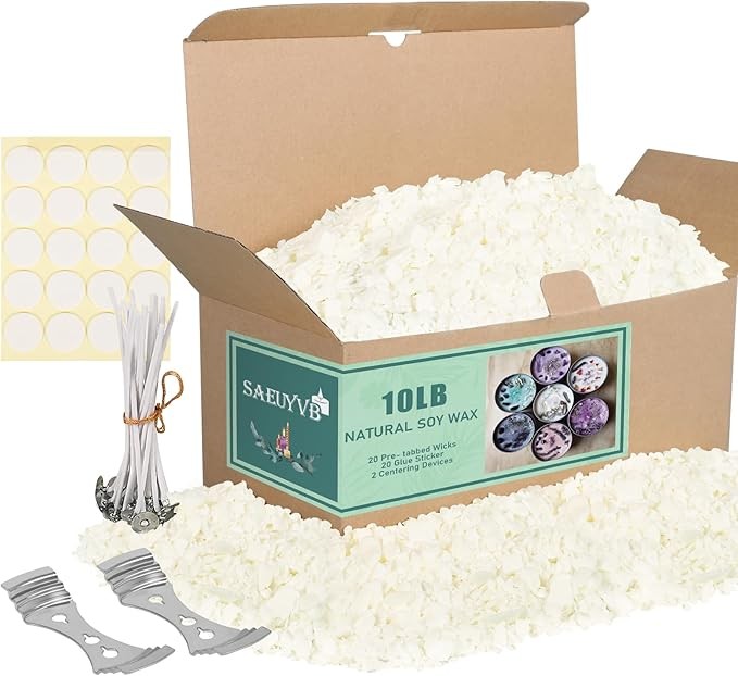 Soy Candle Wax Candle Making 10 lbs Natural Soy Wax Kit with Wicks Flakes Bulk