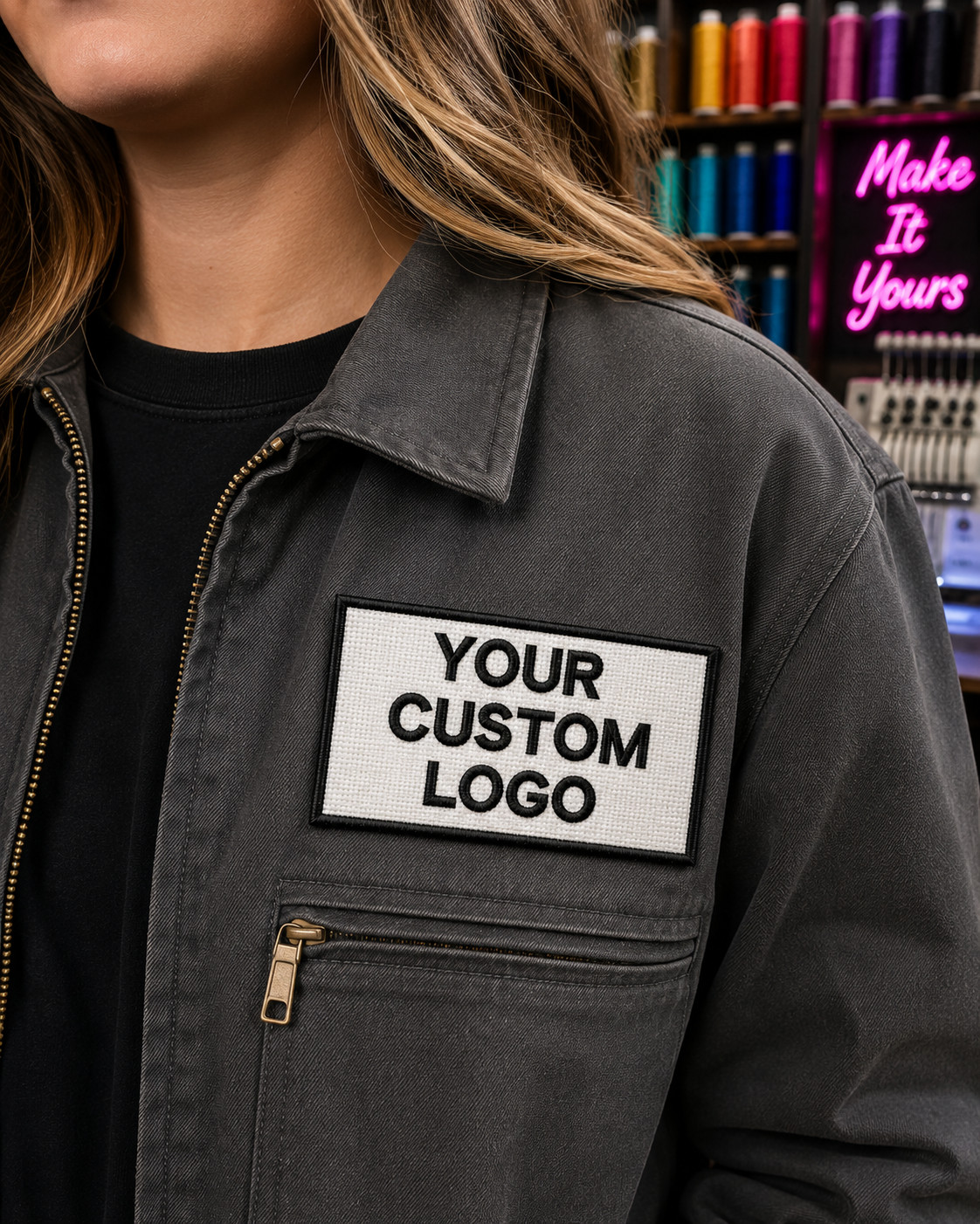 CUSTOM YOUR LOGO PERSONALIZED TAG EMBROIDERED PATCH iron-on or hook Applique