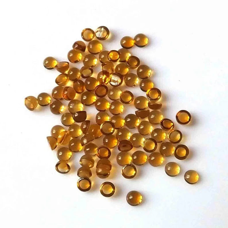 Wholesale Natural Citrine Cabochon Round shape Loose Gemstone Lot Jewellery.