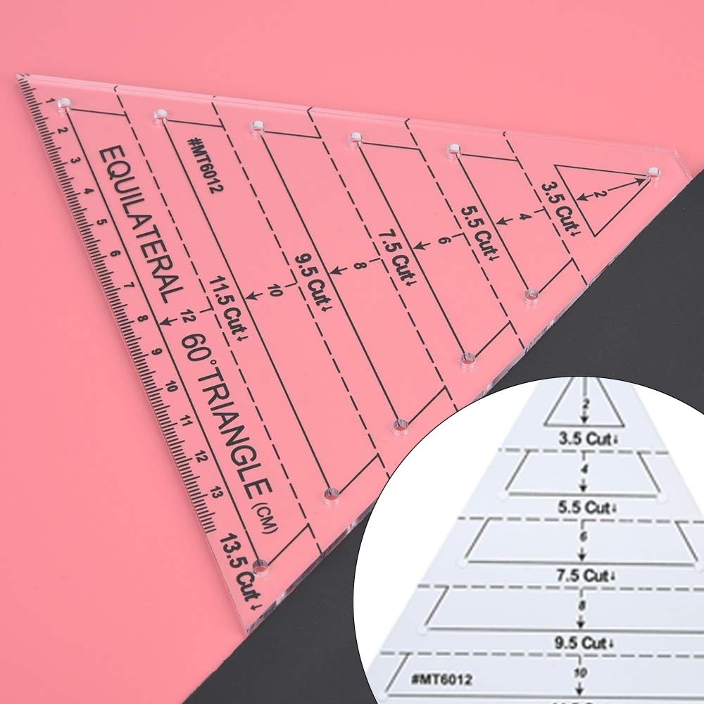 60 Degree Triangle Quilt Ruler, Equilateral Triangle Quilting Rulers, Tailor …