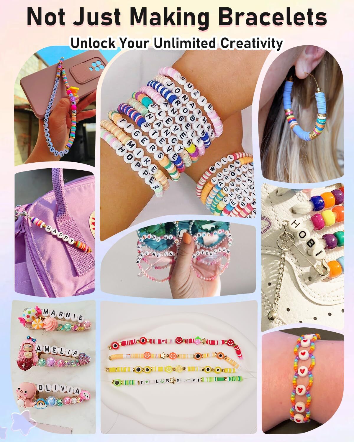 Bracelet Making Kit for Beginner 5000Pcs DIY Arts and Crafts for Kids Age 6-13