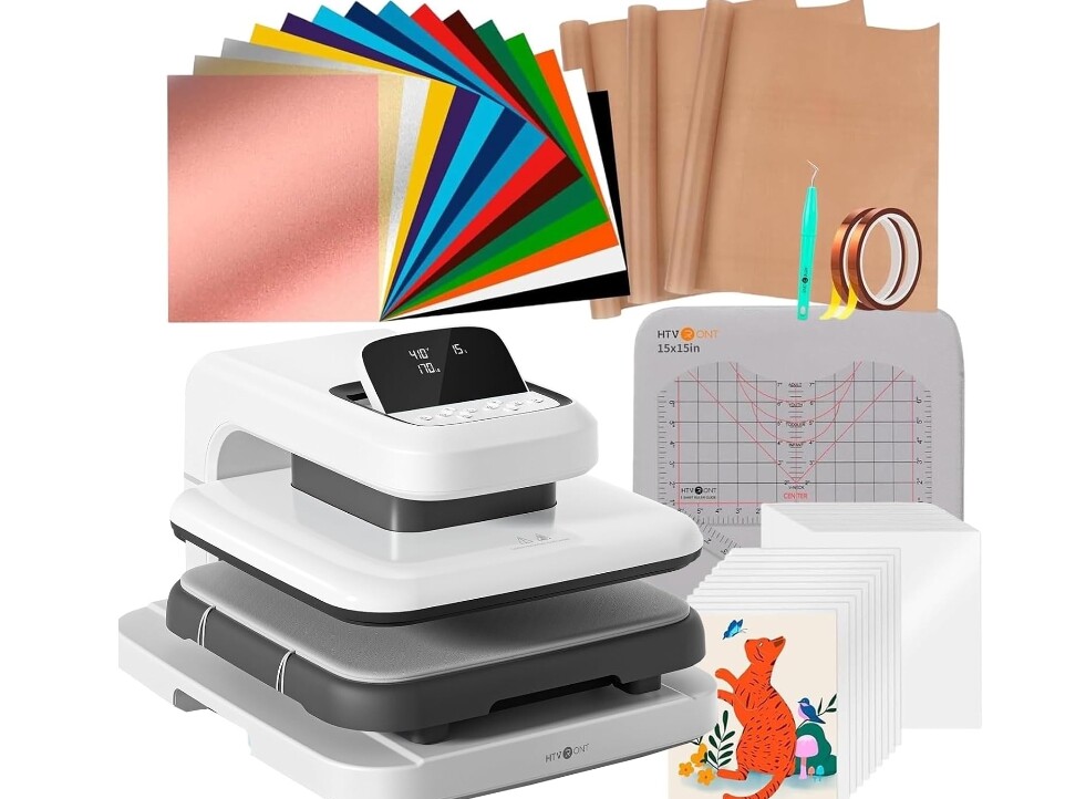 HTVRONT Auto Heat Press 2 15x15in Sublimation Transfer Printer+Accessories Kit