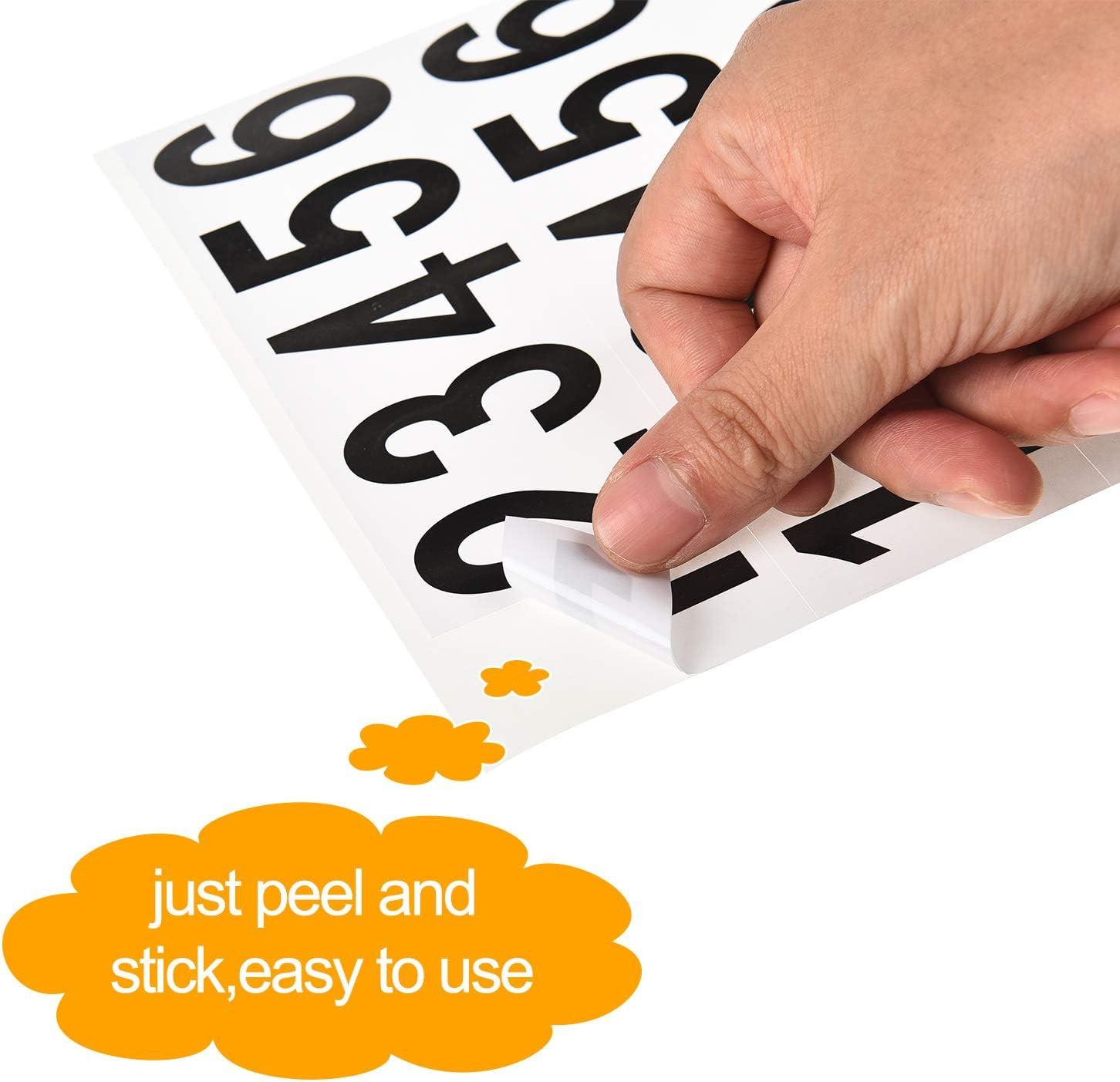 240Pcs 10 Sheets Self Adhesive Vinyl Numbers Stickers Waterproof Reflective Mail