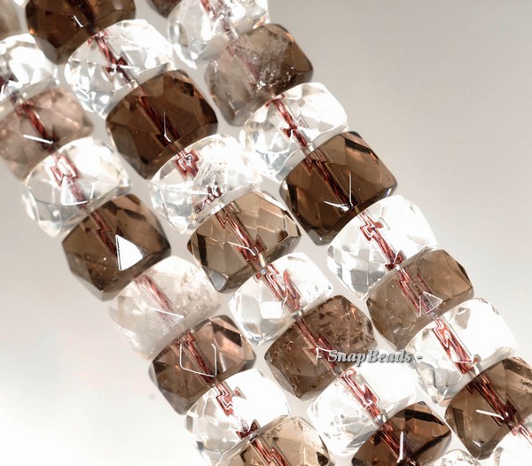 10X7MM MIX QUARTZ GEMSTONE FACETED RONDELLE LOOSE BEADS 7inch