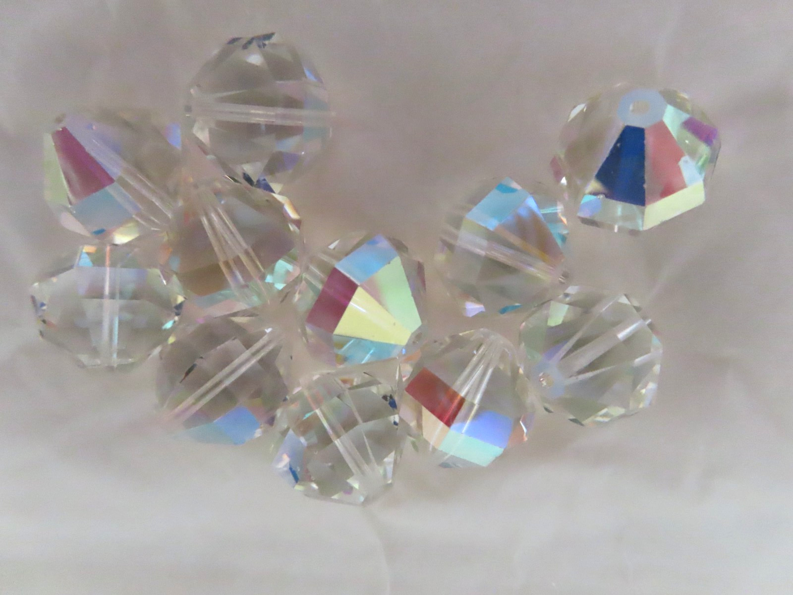 Full pack 12 Vintage Swarovski Crystal Beads 14mm Crystal AB. #346 (5004) MINT!