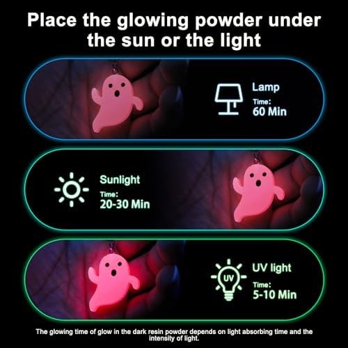 Glow in the Dark Pigment Powder 12 Colors 20G Each Epoxy Resin